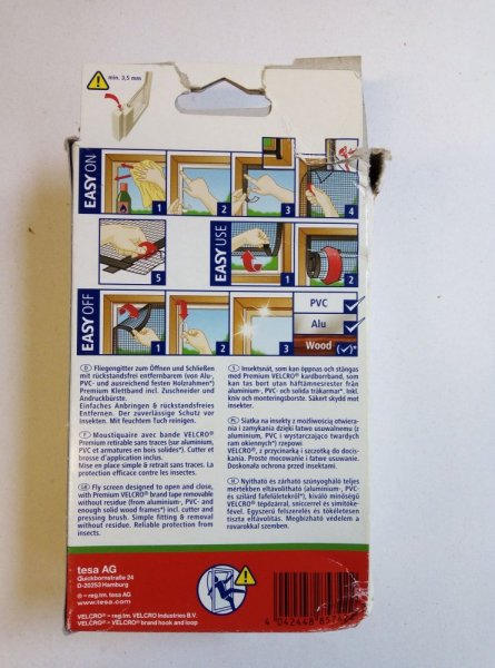 Poškozený obal - Otevírací síť na suchý zip proti hmyzu, antracitová, 1,3m x 1,5m