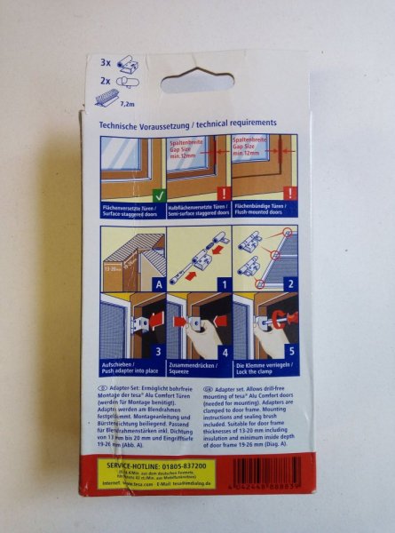 Poškozený obal - Sada pro zavěšení rámu COMFORT do dveří bez vrtání, bílá, kompletní sada