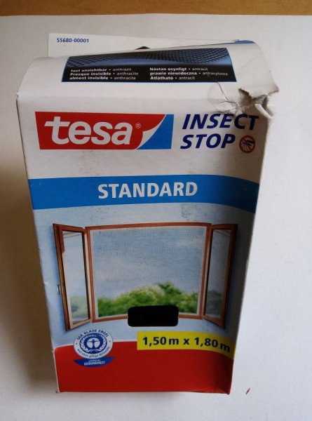 Poškozený obal - Síť proti hmyzu STANDARD, na okno, antracitová, 1,5m x 1,8m