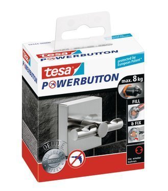 Powerbutton Háčky, DELUXE, matná nerez ocel, čtvercový, nosnost 8kg