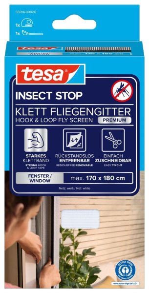 Síť proti hmyzu COMFORT, na okno, bílá, 1,7m x 1,8m