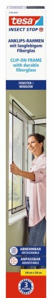 tesa® Clip-on rám se sítí proti hmyzu na okno 1,20 m x 1,40 m