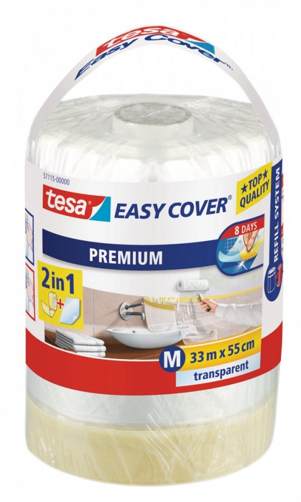 Easy Cover, kombinace fólie a malířské pásky, náplň, průhledná, 33m x 0,55m