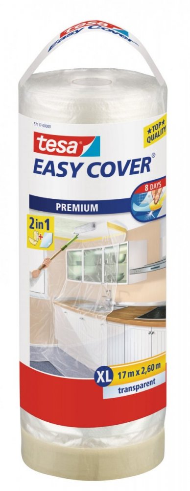 Easy Cover, kombinace fólie a malířské pásky, náplň, průhledná, 17m x 2,6m