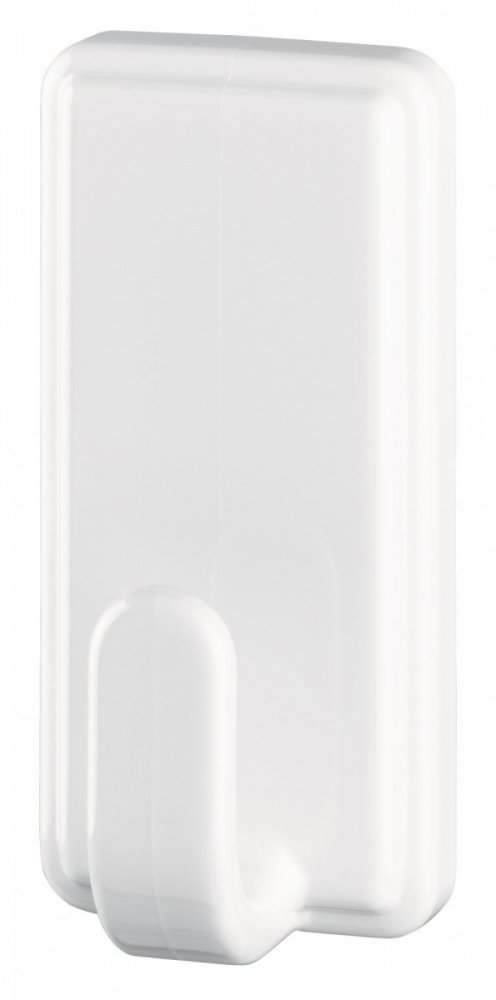 Háčky, obdélníkové velké háčky, bílý plast, nosnost 2kg, v balení 2ks