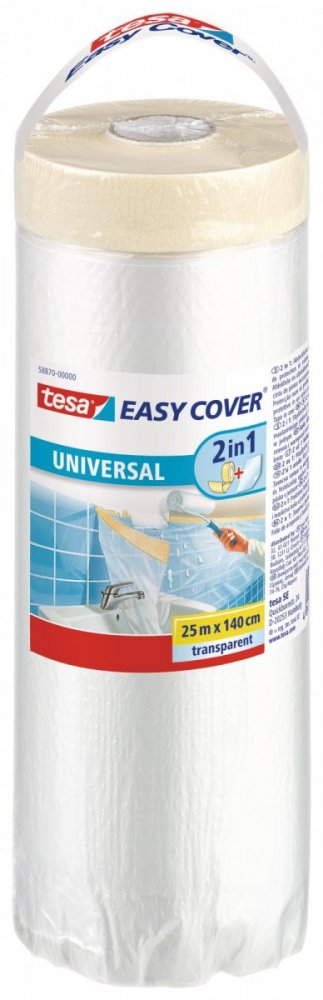 Easy Cover, standard kombinace fólie a malířské pásky, náplň, průhledná, 25m x 140 cm