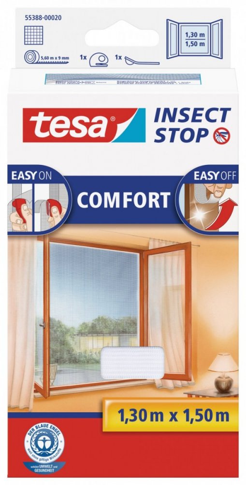 Síť proti hmyzu COMFORT, na okno, bílá, 1,3m x 1,5m