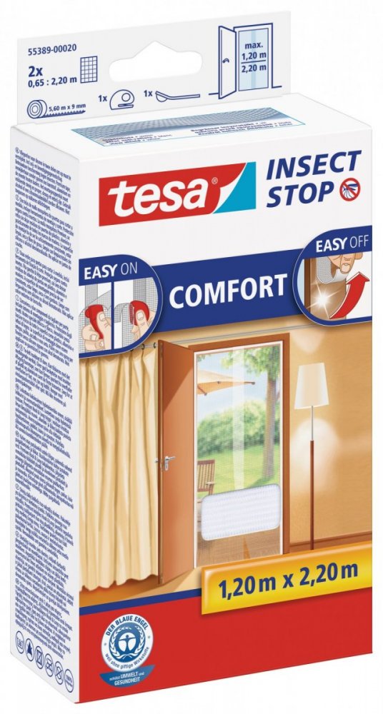 Poškozený obal - Síť proti hmyzu COMFORT, do dveří, bílá, 2x 0,65m x 2,2m