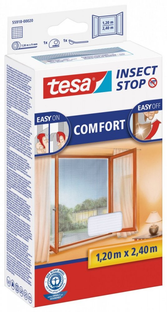 Poškozený obal - Síť proti hmyzu COMFORT, na francouzské okno, bílá, 1,2m x 2,4m