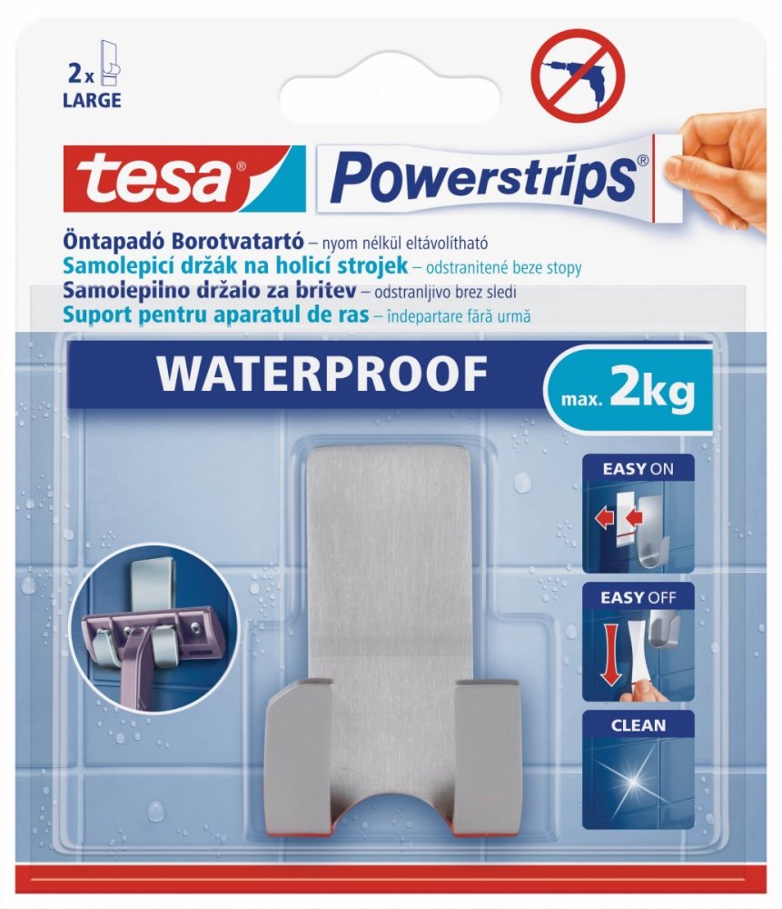 Waterproof Háčky, voděodolný, na holicí strojek, nerez ocel, nosnost 2kg, v balení 1ks