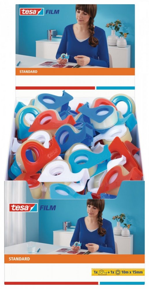 Kancelářská páska STANDARD s praktickým odvíječem, 10m x 15mm