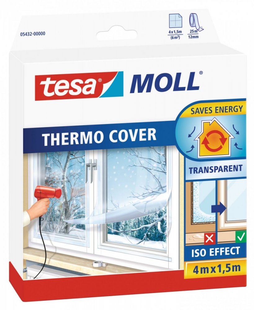 Thermo Cover, transparentní fólie na rám okna, průhledná, 4m x 1,5m