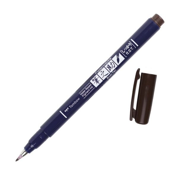 Tombow Fudenosuke BRUSH PEN – WS-BH – tvrdosť 1, hnedý