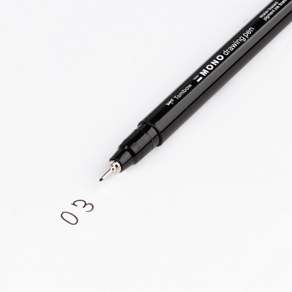 Tombow Fineliner MONO drawing pen, šírka stopy: 03 (cca 0,35 mm), čierne