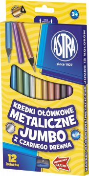 Metalické pastelky JUMBO – čierne drevo