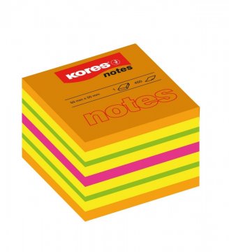 Neónové bločky CUBO Summer 400 lístkov 50x50mm, mix farieb