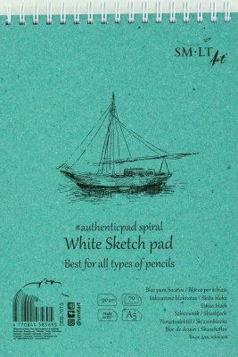 SMLT art Blok authentic, skicák bílý, A5, 70 listů, 90g/m2, spirála