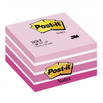 Kocka samolepiaca Post-it 76x76/450l ružová