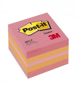 Kocka samolepiaca Post-it 51x51 400l ružová