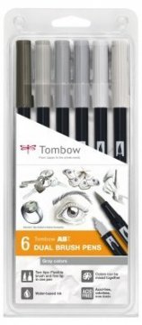 Sada oboustranných fixů ABT DUAL BRUSH PEN – Gray colors, 6 ks