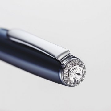 Tombow Rollerball Havanna SW, s kryštálmi Swarovski®, námornícka modrá, tuha 0,5 mm čierna