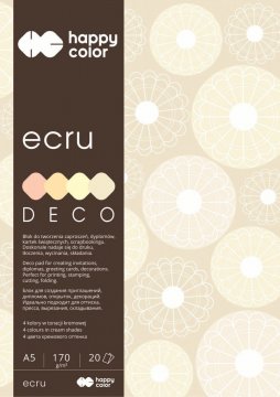 Blok Deco Ecru A5, 170g, 20 listov, 4 farby – odtiene ecru