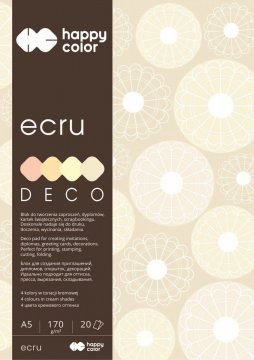 Blok Deco Ecru A5, 170g, 20 listov, 4 farby – odtiene ecru