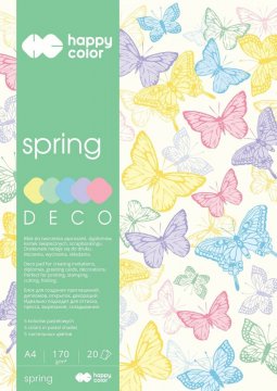 Blok Deco Spring A4, 170g, 20 listov, 5 farieb