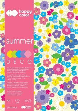 Blok Deco Summer A4, 170g, 20 listov, 5 farieb