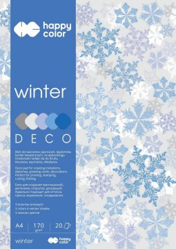 Blok Deco Winter 170 g/m2, A4, 20 listov, 5 farieb