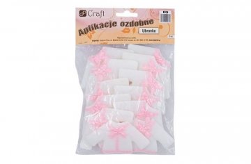 Textilní aplikace „šatičky“ 12ks růžové