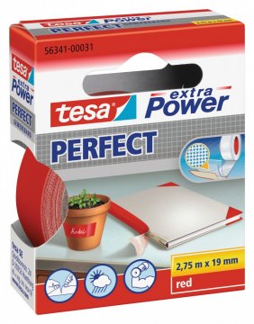 Opravná páska Extra Power Perfect, textilní, odolná, červená, 2,75m x 19mm