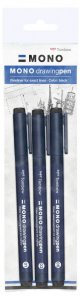 Tombow Popisovač Mono drawingpen, 3 ks