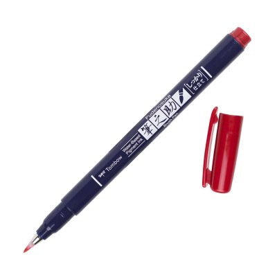 Tombow Fudenosuke BRUSH PEN – WS-BH – tvrdosť 1, červený