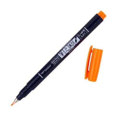 Tombow Fudenosuke BRUSH PEN – WS-BH – tvrdosť 1, neon orange