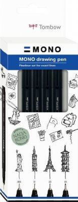 Tombow Sada Bold 4ks pier na kreslenie MONO drawing pen